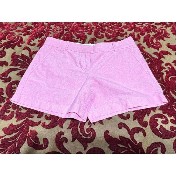 J. Crew Pink City Fit Chambray Chino Shorts Size 2 - Picture 1 of 3